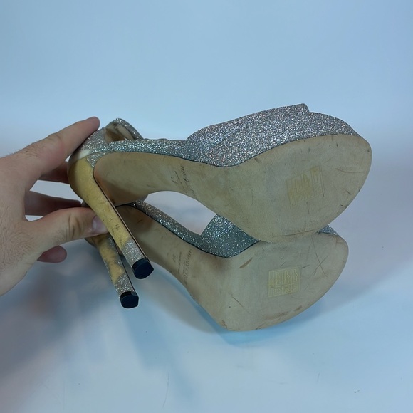 Jimmy Choo Pattie Glitter Platform Heels - Picture 5 of 5